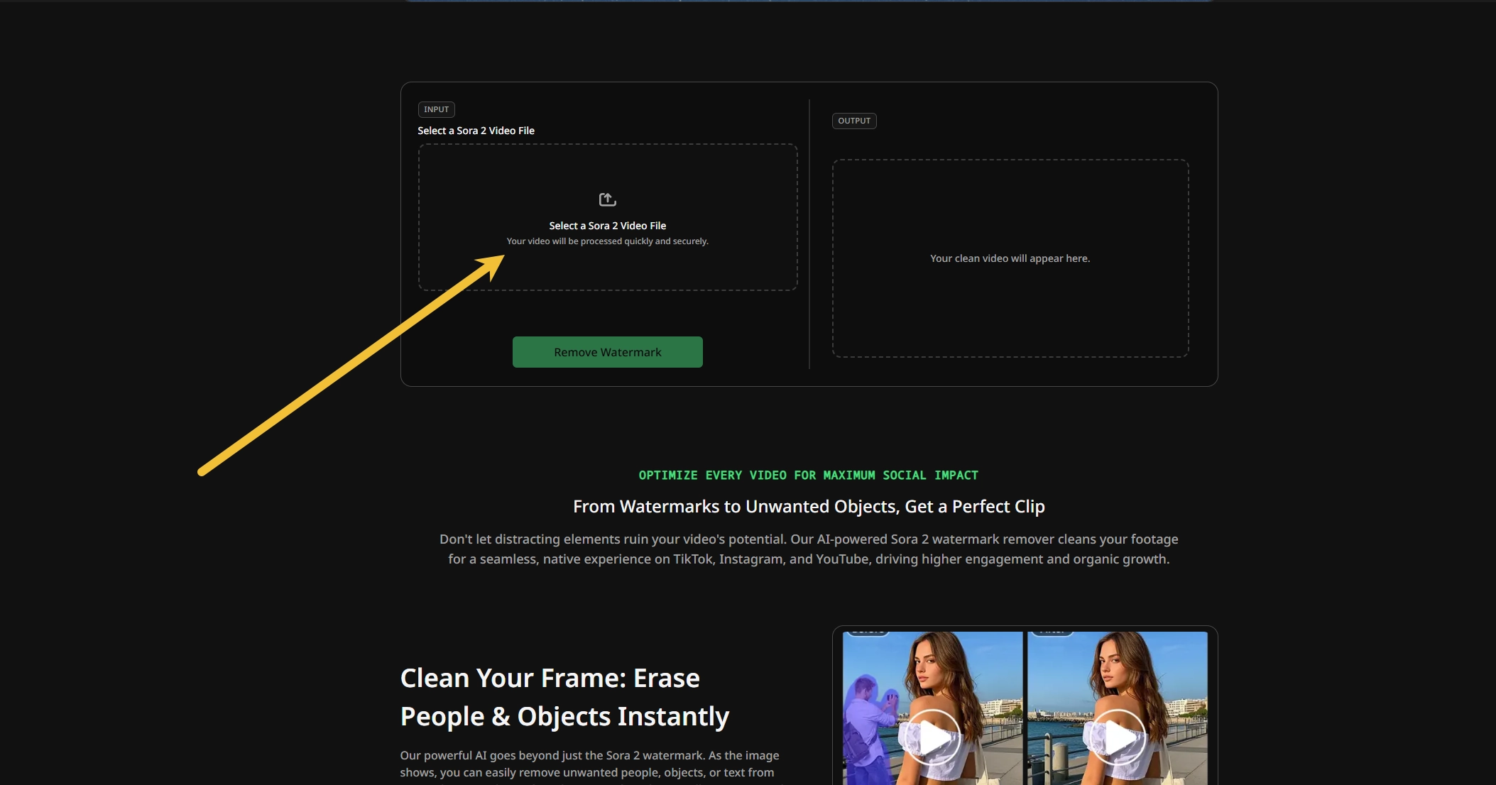 upload video and Removing watermark progress